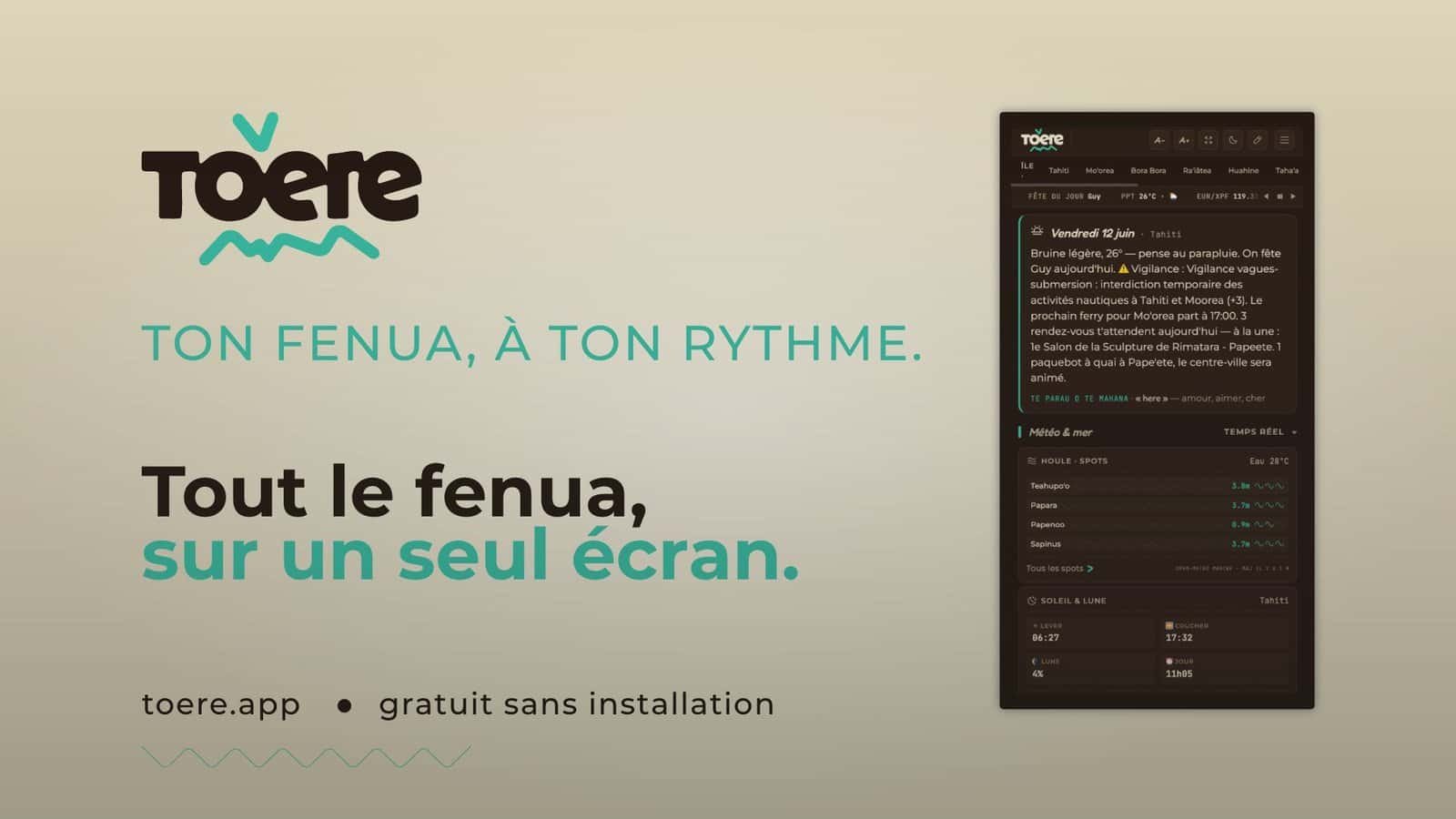 TOʻERE : tout le fenua au même endroit — et Anoe dedans